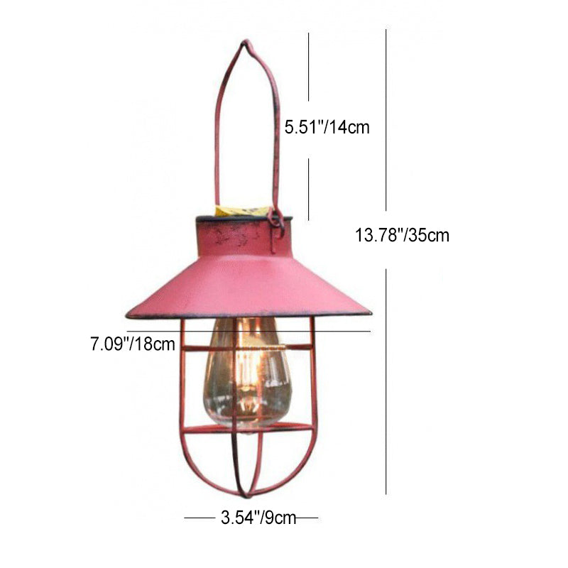 Traditionelle Vintage Solar wasserdichte runde Tisch ovale Mesh Eisen 1-Licht Außenleuchte für Garten 