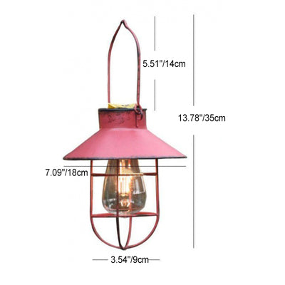 Traditional Vintage Solar Waterproof Round Table Oval Mesh Iron 1-Light Outdoor Light For Garden