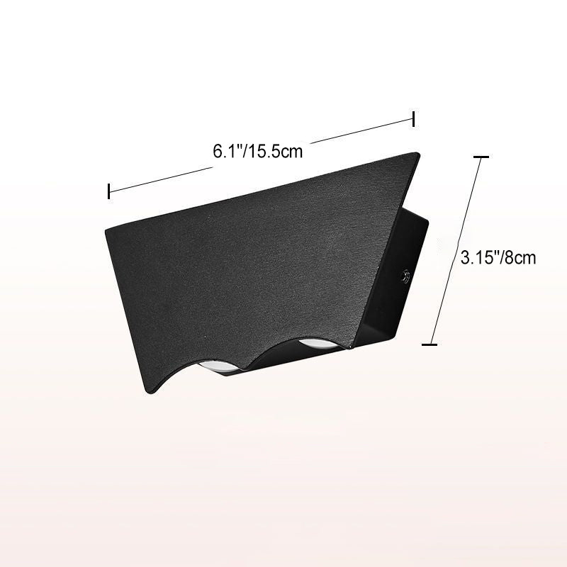Applique murale LED extérieure en aluminium moulé sous pression en forme de demi-cercle trapézoïdal minimaliste moderne et étanche pour jardin 