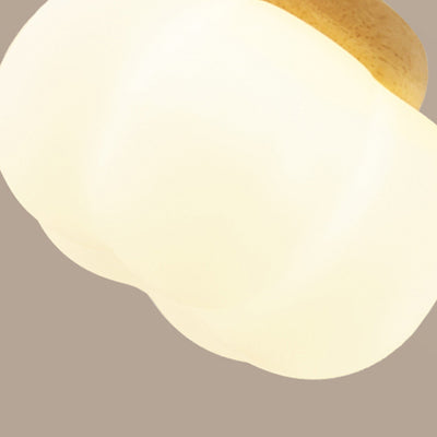 Contemporary Scandinavian Branch Persimmon Cylinder Disc Base Hardware Raw Wood Plastic 5/8 Light Chandelier For Living Room