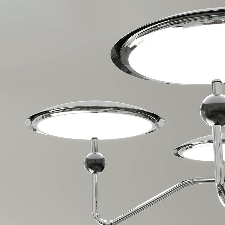 Traditioneller französischer Zweigkugel-Ovalscheiben-Aluminiumacryl-LED-Kronleuchter für Wohnzimmer 