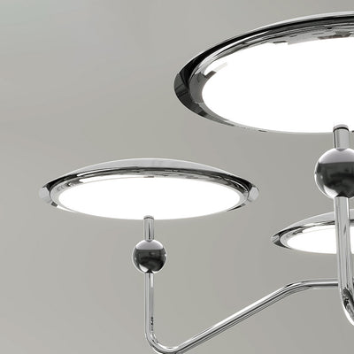 Traditioneller französischer Zweigkugel-Ovalscheiben-Aluminiumacryl-LED-Kronleuchter für Wohnzimmer 