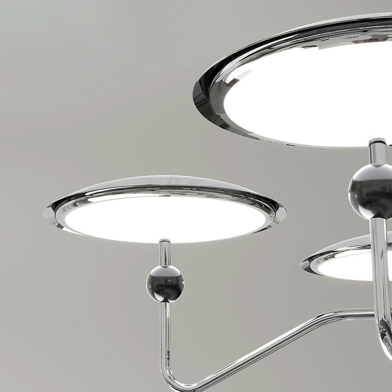 Traditioneller französischer Zweigkugel-Ovalscheiben-Aluminiumacryl-LED-Kronleuchter für Wohnzimmer 