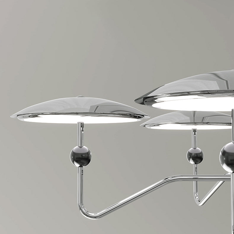 Traditioneller französischer Zweigkugel-Ovalscheiben-Aluminiumacryl-LED-Kronleuchter für Wohnzimmer 