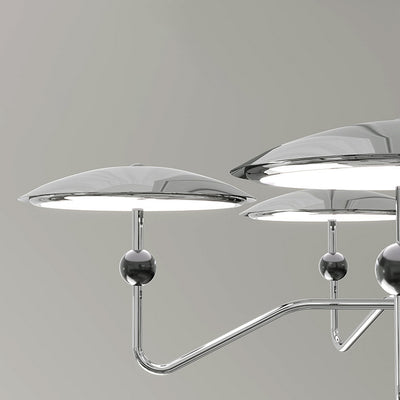 Traditioneller französischer Zweigkugel-Ovalscheiben-Aluminiumacryl-LED-Kronleuchter für Wohnzimmer 