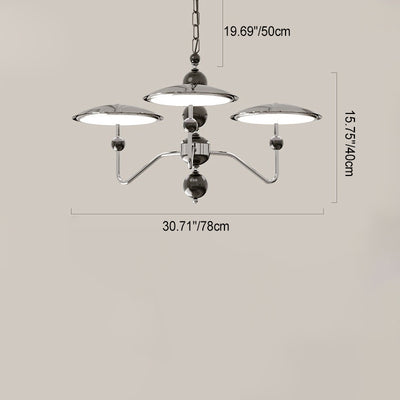 Traditioneller französischer Zweigkugel-Ovalscheiben-Aluminiumacryl-LED-Kronleuchter für Wohnzimmer 