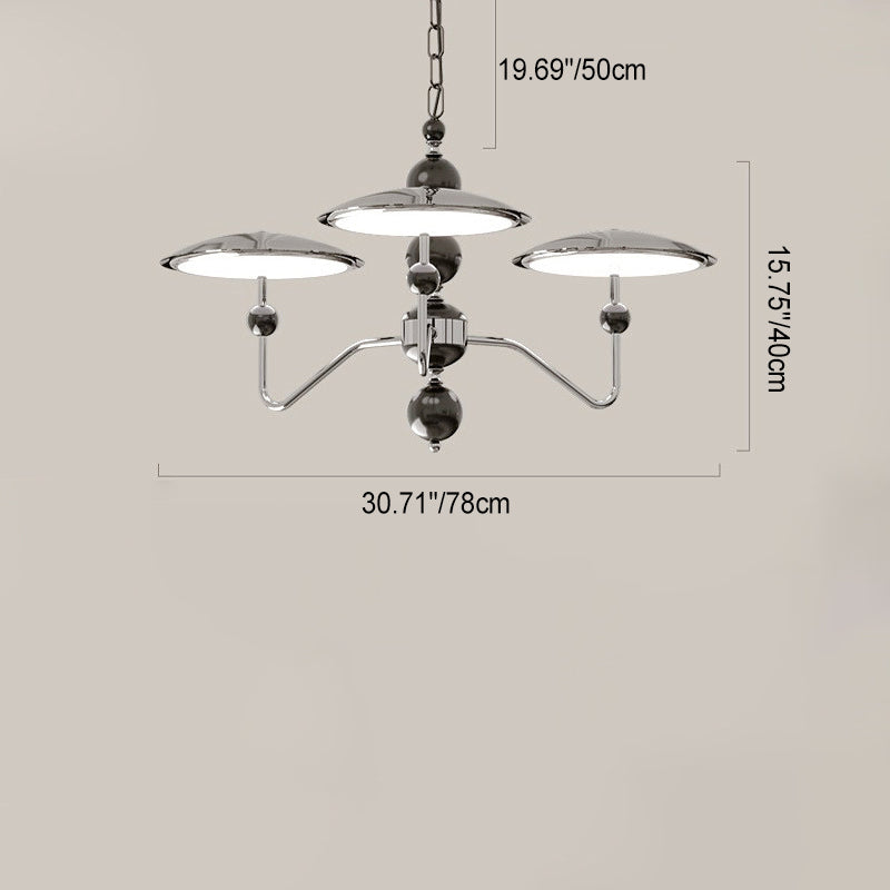 Traditioneller französischer Zweigkugel-Ovalscheiben-Aluminiumacryl-LED-Kronleuchter für Wohnzimmer 