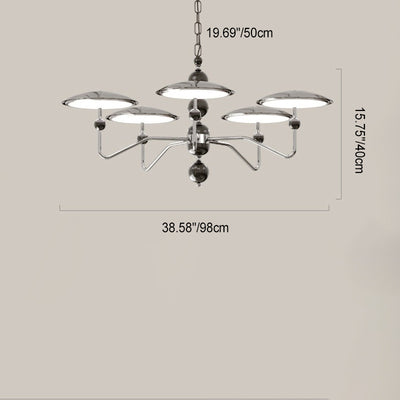 Traditioneller französischer Zweigkugel-Ovalscheiben-Aluminiumacryl-LED-Kronleuchter für Wohnzimmer 