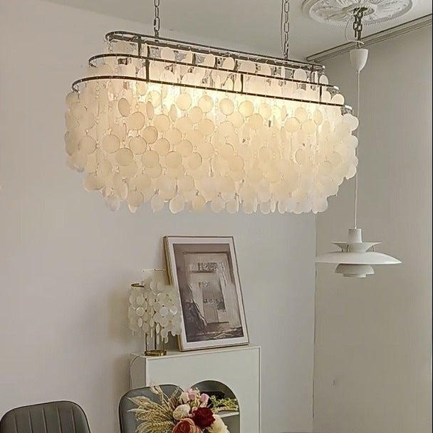 Araña de Luces Tradicional Vintage con Base Ovalada Redonda Larga de Hierro con 5/6 Luces para Sala de Estar 