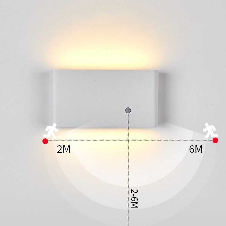 Modern Minimalist Chargeable Rectangular Rounded Edge Aluminum LED Wall Sconce Lamp For Living Room
