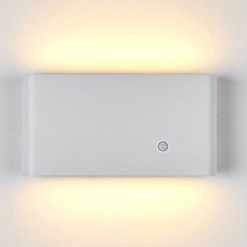 Modern Minimalist Chargeable Rectangular Rounded Edge Aluminum LED Wall Sconce Lamp For Living Room