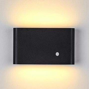 Modern Minimalist Chargeable Rectangular Rounded Edge Aluminum LED Wall Sconce Lamp For Living Room
