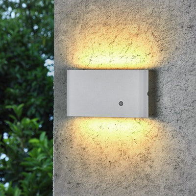 Modern Minimalist Chargeable Rectangular Rounded Edge Aluminum LED Wall Sconce Lamp For Living Room