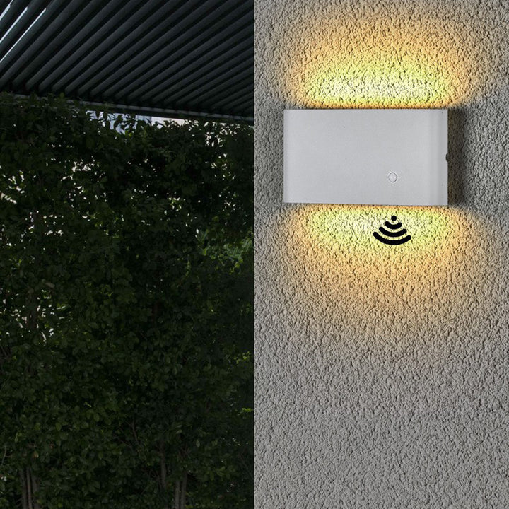 Modern Minimalist Chargeable Rectangular Rounded Edge Aluminum LED Wall Sconce Lamp For Living Room