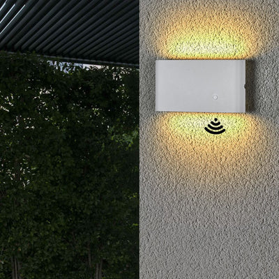 Modern Minimalist Chargeable Rectangular Rounded Edge Aluminum LED Wall Sconce Lamp For Living Room