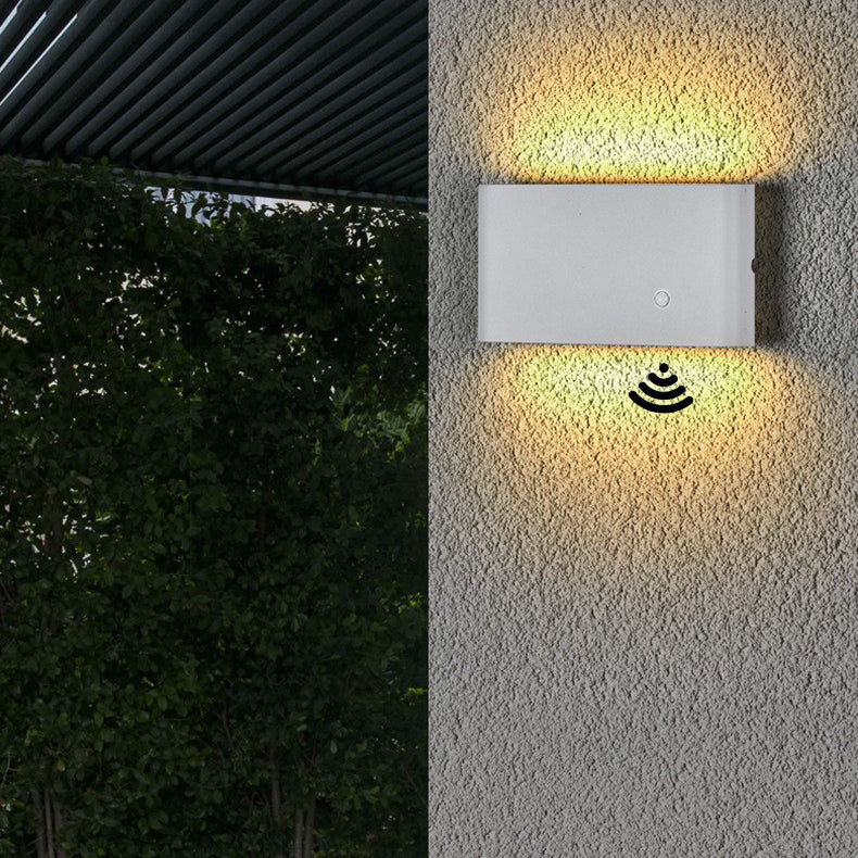 Modern Minimalist Chargeable Rectangular Rounded Edge Aluminum LED Wall Sconce Lamp For Living Room