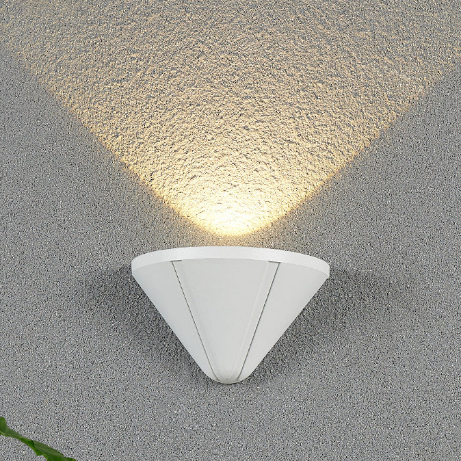 Applique murale LED en aluminium moulé sous pression en forme de triangle et de demi-cercle, minimaliste moderne et étanche, pour patio extérieur 