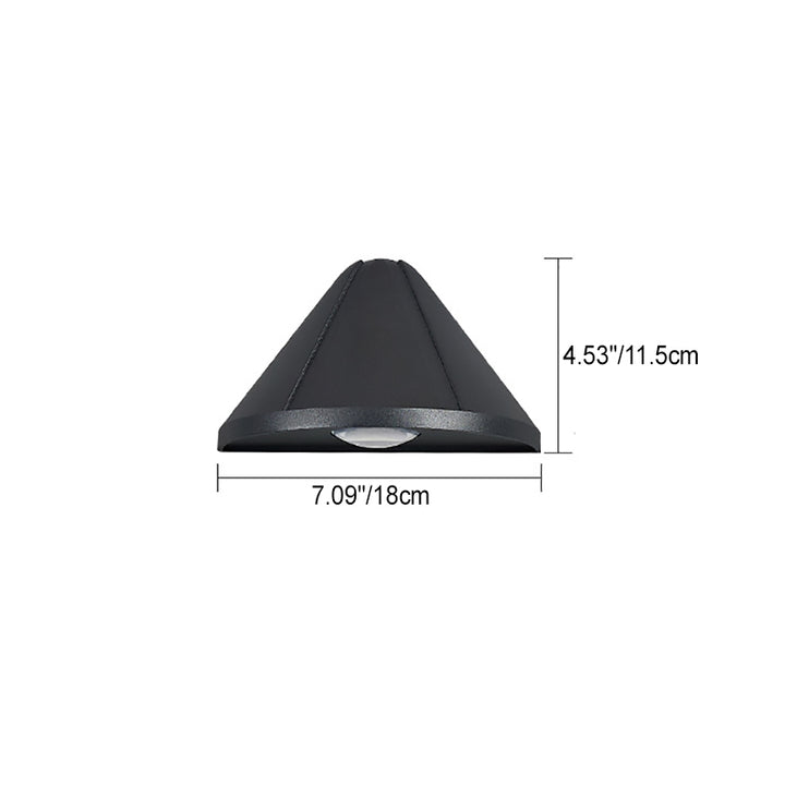 Modern Minimalist Waterproof Triangle Semicircle Die-Cast Aluminum PC LED Wall Sconce Lamp For Outdoor Patio