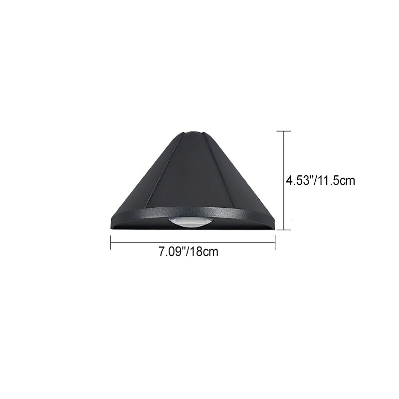 Applique murale LED en aluminium moulé sous pression en forme de triangle et de demi-cercle, minimaliste moderne et étanche, pour patio extérieur 
