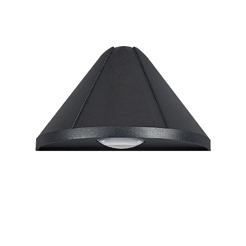 Modern Minimalist Waterproof Triangle Semicircle Die-Cast Aluminum PC LED Wall Sconce Lamp For Outdoor Patio