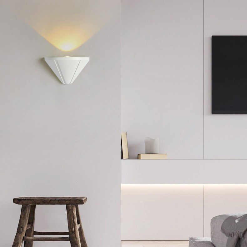 Applique murale LED en aluminium moulé sous pression en forme de triangle et de demi-cercle, minimaliste moderne et étanche, pour patio extérieur 