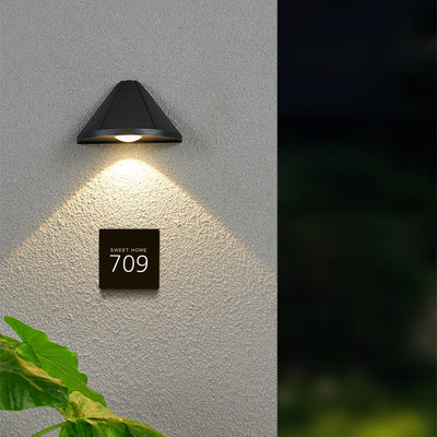 Applique murale LED en aluminium moulé sous pression en forme de triangle et de demi-cercle, minimaliste moderne et étanche, pour patio extérieur 
