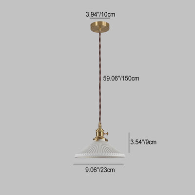 Parapluie japonais traditionnel à plis cylindre matériel céramique suspension à 1 lumière pour chambre 