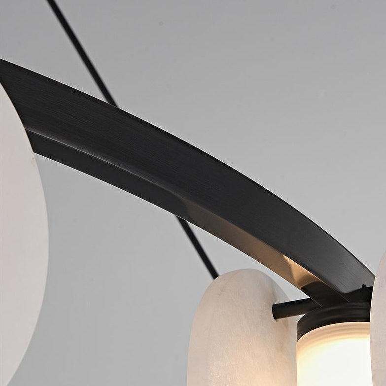 Chandelier Moderne Minimaliste Branche Cercle Rond Cuivre Marbre 8/10/12 Pour Salon 