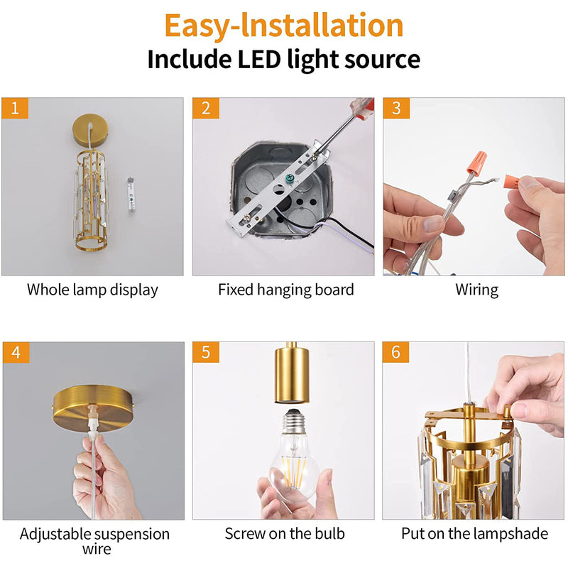 Zeitgenössischer Industriestil Zylinder Langrohr Rechteck Disc Basis Eisen Kristall 1-Licht Pendelleuchte für Wohnzimmer 