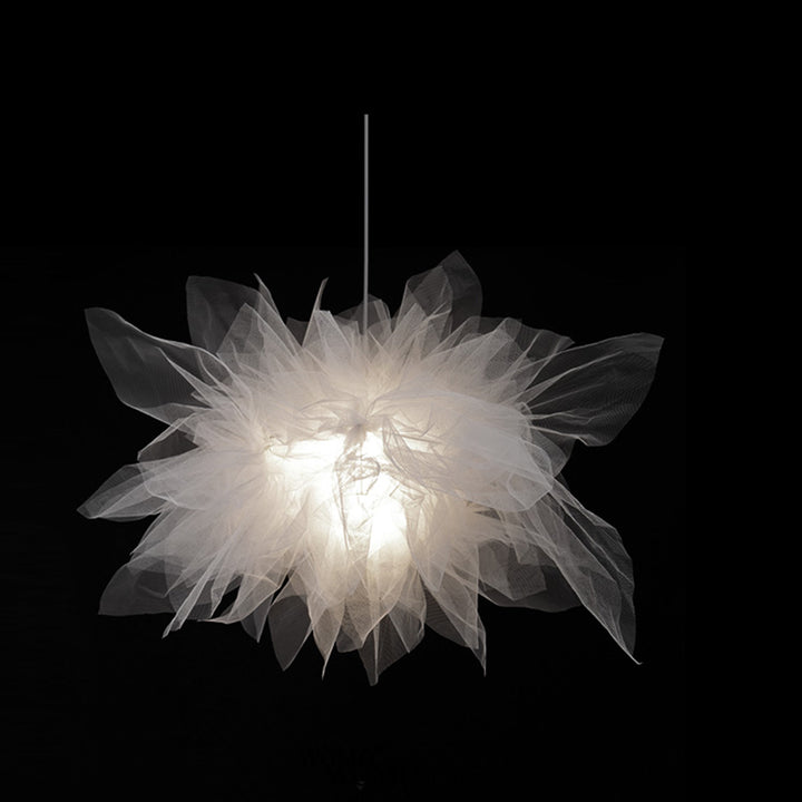 Zeitgenössische skandinavische romantische Blumenillusion Eisenstoff 1-Licht Pendelleuchte für das Schlafzimmer 