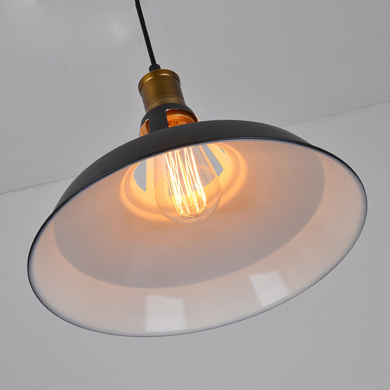 Zeitgenössische industrielle Scheibe ausgestellter hohler Zylinder Eisen 1-Licht Pendelleuchte für Wohnzimmer 