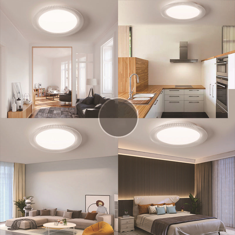Plafonnier LED encastré en fer acrylique rond minimaliste moderne pour salon 