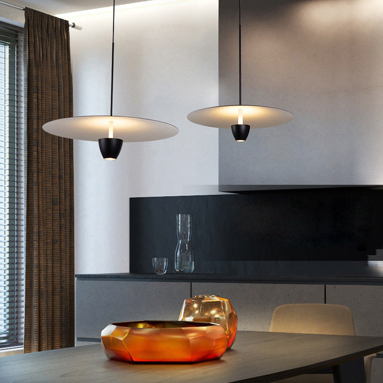 Lámpara colgante LED de hierro con base cilíndrica de media vuelta moderna minimalista para sala de estar 