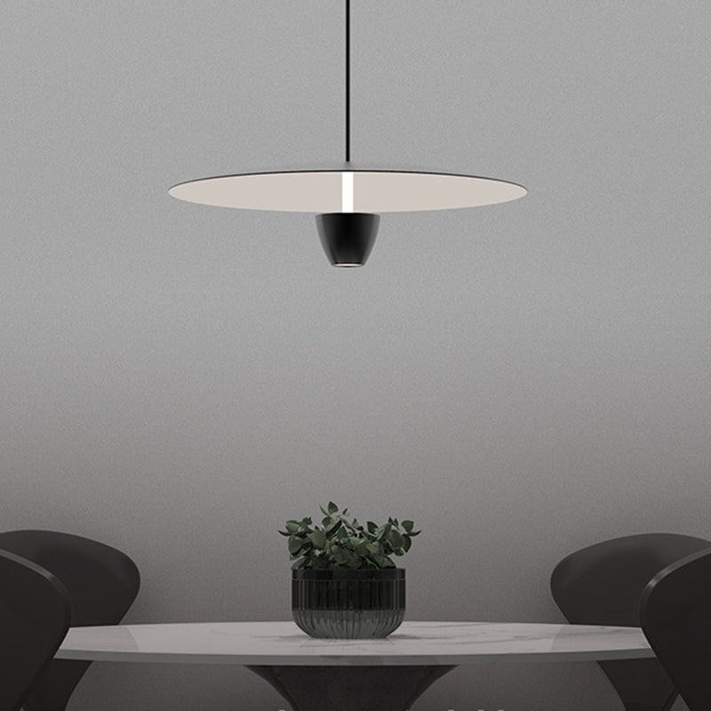 Lámpara colgante LED de hierro con base cilíndrica de media vuelta moderna minimalista para sala de estar 