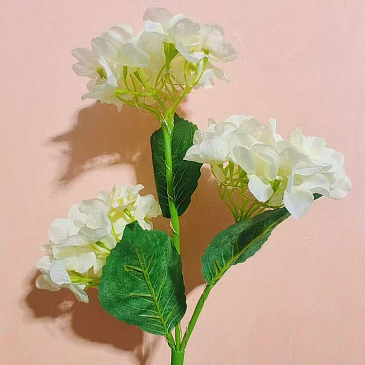 Contemporain Scandinave Solaire Imperméable Romantique Faux Hortensia Acier Inoxydable Tissu LED Clou de Sol Lumière Extérieure Pour Jardin 