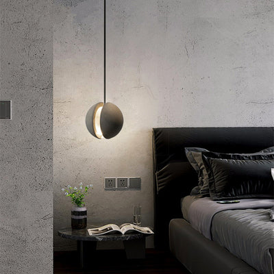Contemporary Scandinavian Planets Moon Cement Aluminum Acrylic 1-Light Pendant Light For Bedroom