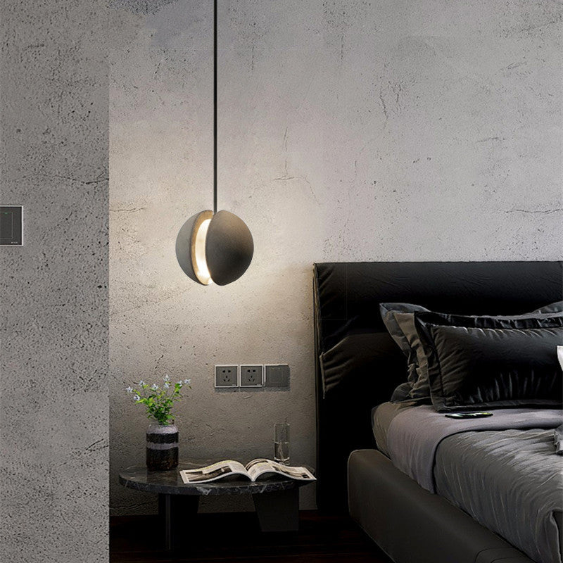 Contemporary Scandinavian Planets Moon Cement Aluminum Acrylic 1-Light Pendant Light For Bedroom