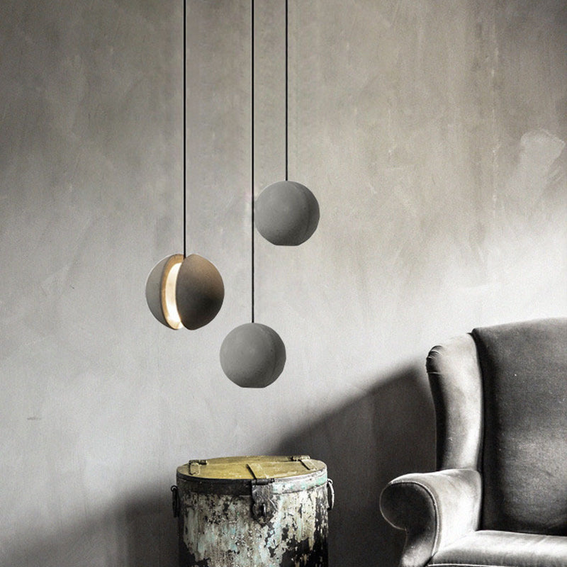 Contemporary Scandinavian Planets Moon Cement Aluminum Acrylic 1-Light Pendant Light For Bedroom