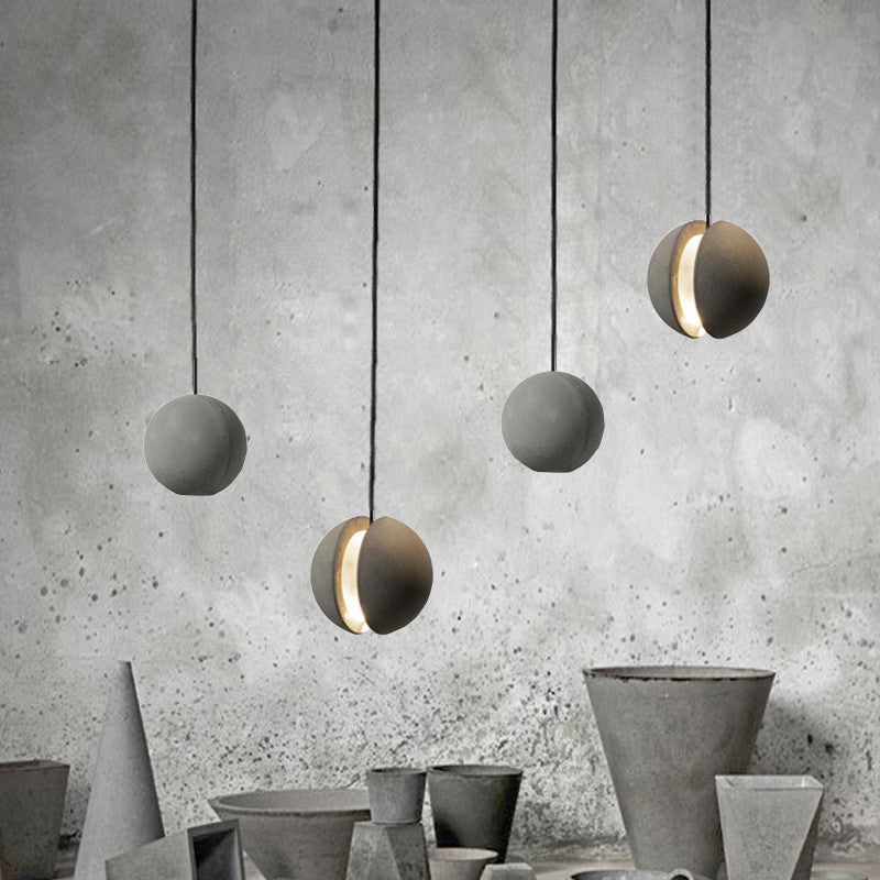 Contemporary Scandinavian Planets Moon Cement Aluminum Acrylic 1-Light Pendant Light For Bedroom