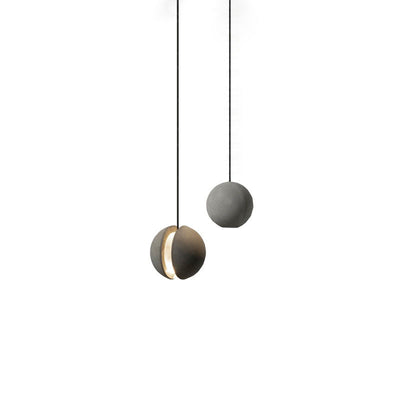 Contemporary Scandinavian Planets Moon Cement Aluminum Acrylic 1-Light Pendant Light For Bedroom