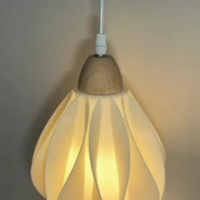 Applique murale 1 lumière en bois avec base en disque de pétale courbe en demi-cercle scandinave contemporain pour salon 