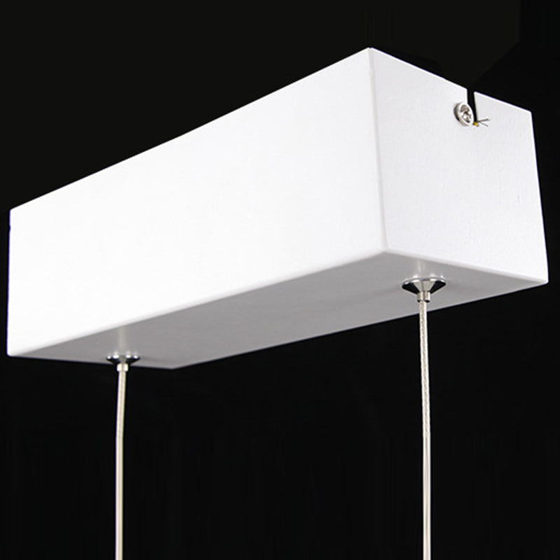 Suspension LED contemporaine Creative Wave à longue tige en fer, aluminium et acrylique pour salle à manger 