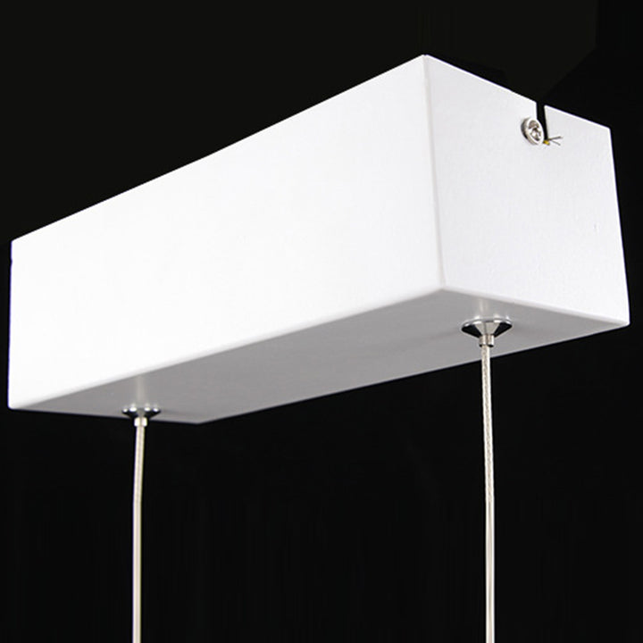 Suspension LED contemporaine Creative Wave à longue tige en fer, aluminium et acrylique pour salle à manger 