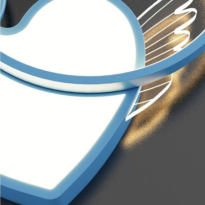 Lustre Plafonnier LED Enfant Créatif Contemporain Cercle Ailes Amour Fer Acrylique pour Salon 