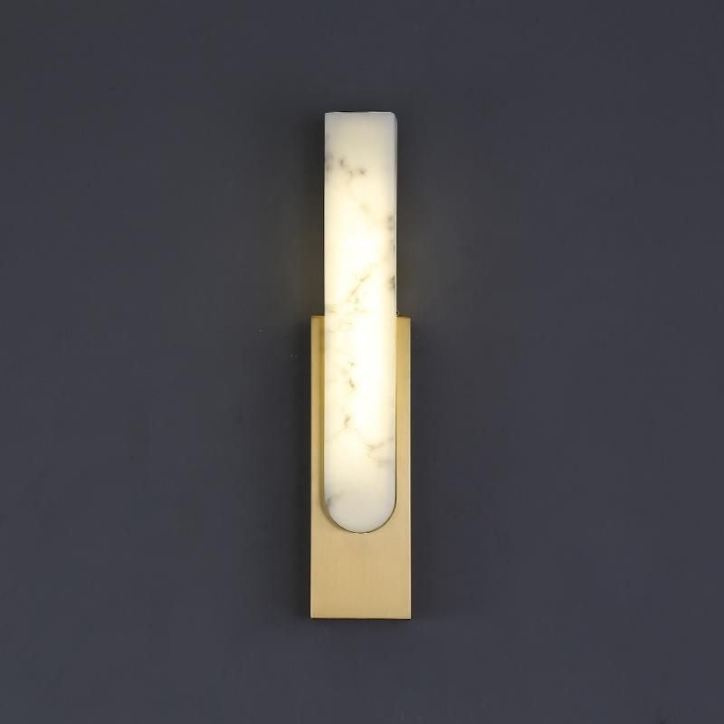 Applique Murale LED Moderne de Luxe Rectangle Ovale en Fer avec Faux Marbre pour Salon 