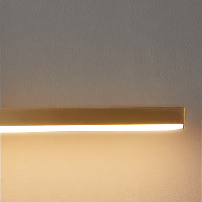 Contemporary Scandinavian Long Rectangular Sitting Copper Acrylic LED Wall Sconce Lamp For Bedroom
