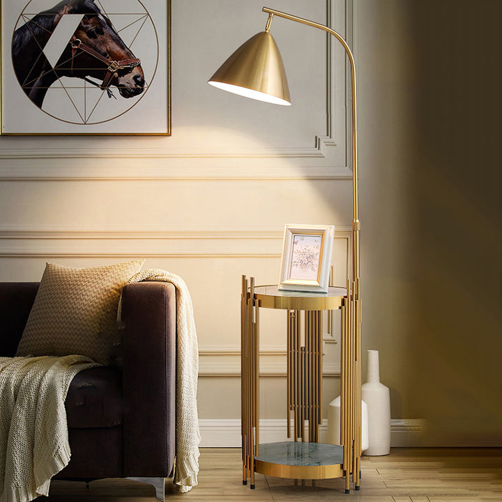 Zeitgenössische skandinavische Zylinderlange Scheibe Ausgestellte Hardware Gehärtetes Glas 1-Licht Stehende Stehlampe Für Schlafzimmer 