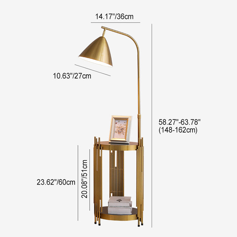 Contemporary Scandinavian Cylinder Long Disc Flared Hardware Tempered Glass 1-Light Standing Floor Lamp For Bedroom