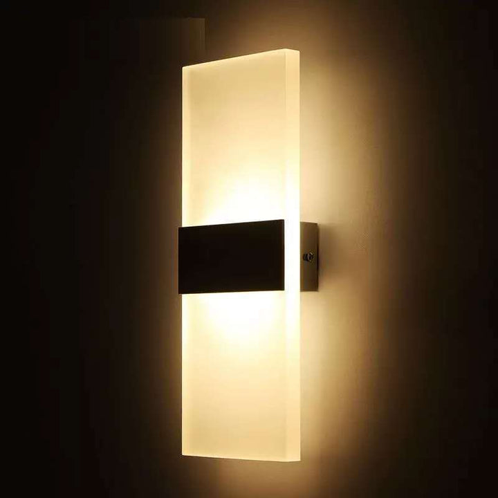 Lámpara Aplique de Pared LED de Acrílico y Aluminio Rectangular Minimalista Moderna para Dormitorio 