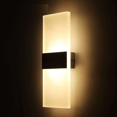 Applique murale LED en aluminium acrylique rectangulaire minimaliste moderne pour chambre 